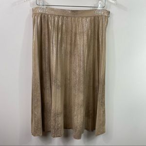 Maeve Anthropologie Metallic Pleated Skirt Size Medium